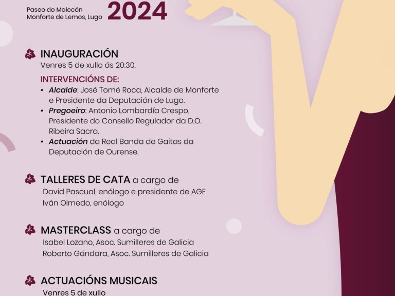 Cartel Festival do Viño da Ribeira Sacra de Monforte 2024 Cartel festiva del vino de Ribiera Sacra